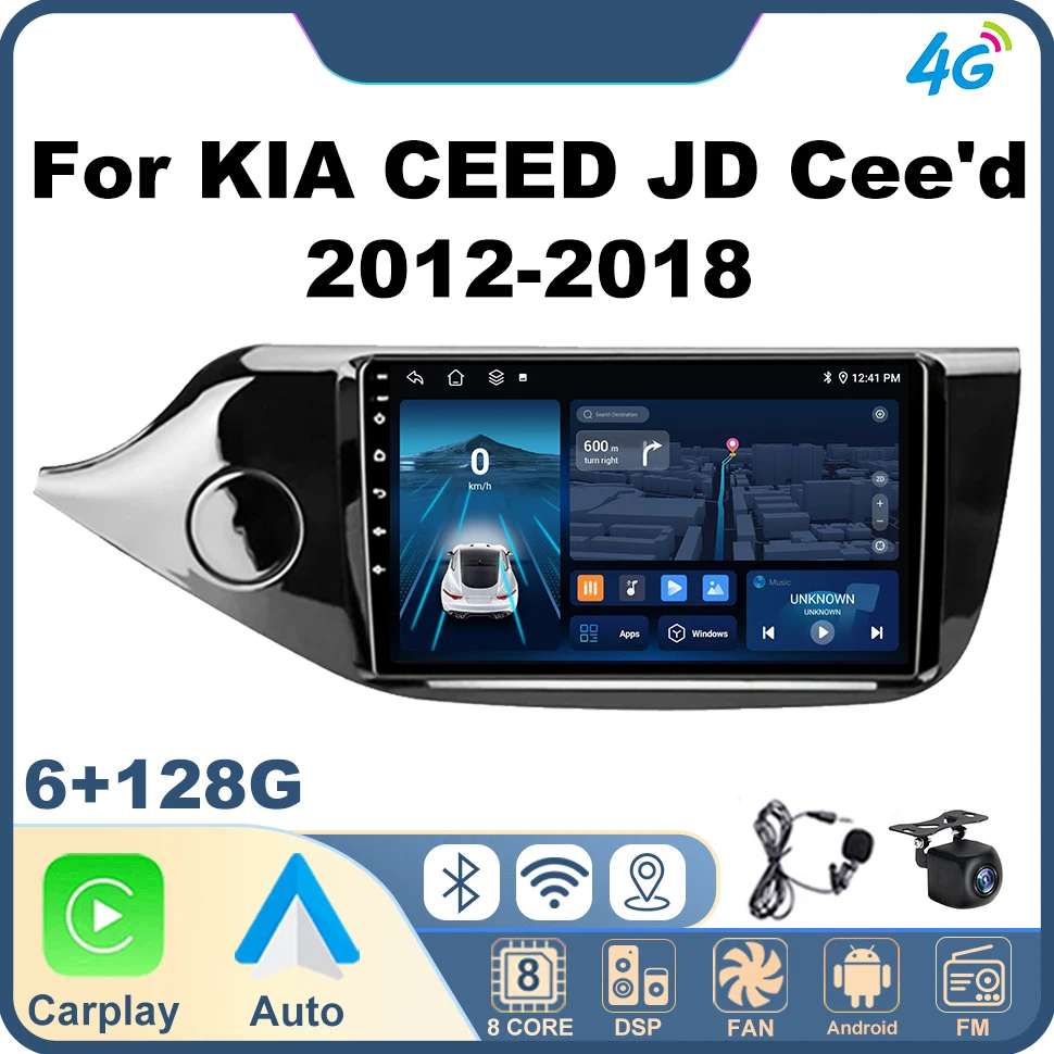 

Android Auto Car Radio Carplay for KIA CEED JD Cee'd 2012-2018 Multimedia Player 8Core GPS DSP Navi Car Screen Vehicle Audio