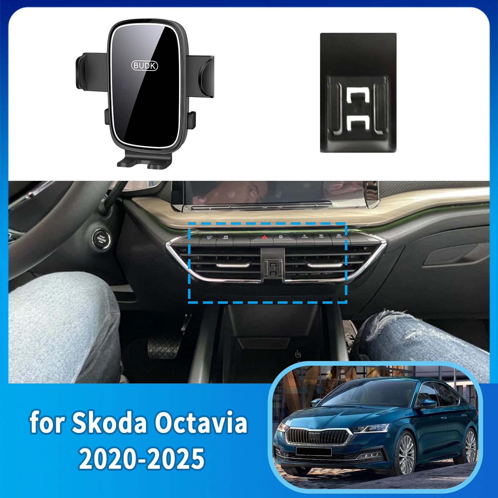 

for Skoda Octavia A8 2020-2025 Custom Fit Phone Holder Mount Dashboard Screen Base No Drill Car​​ accessoires