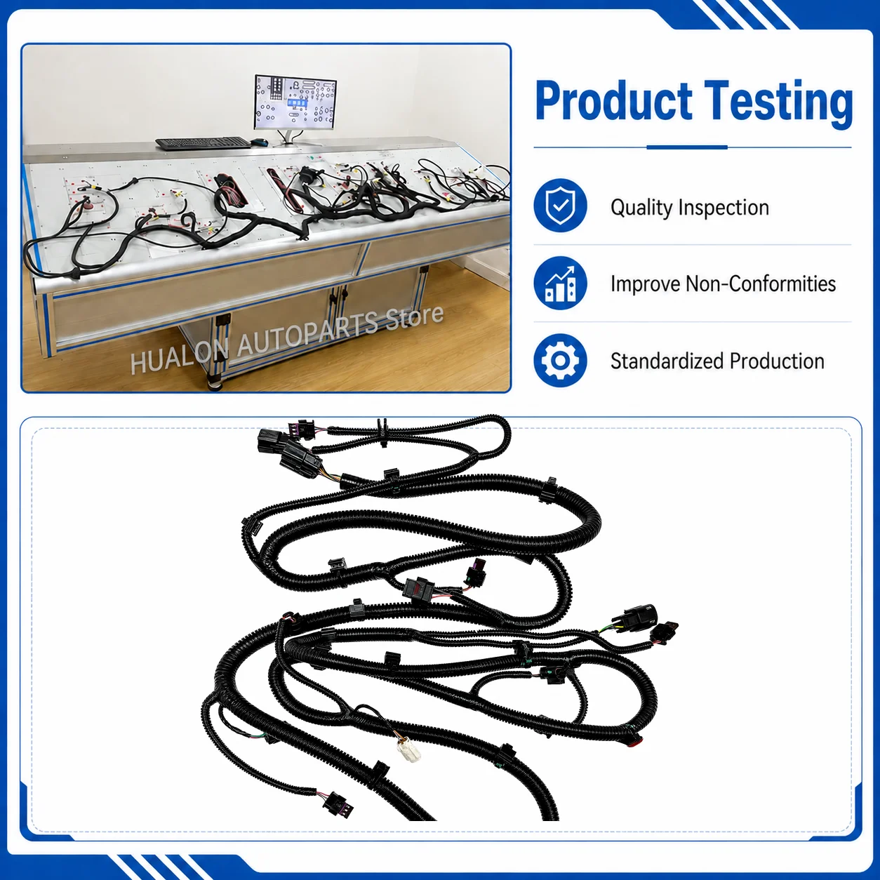 Wiring Harness Front Bumper Parking Sensor 1004420-04-R  for Tesla Model S PDC Assist Electrical Cable Assembly 100442004T