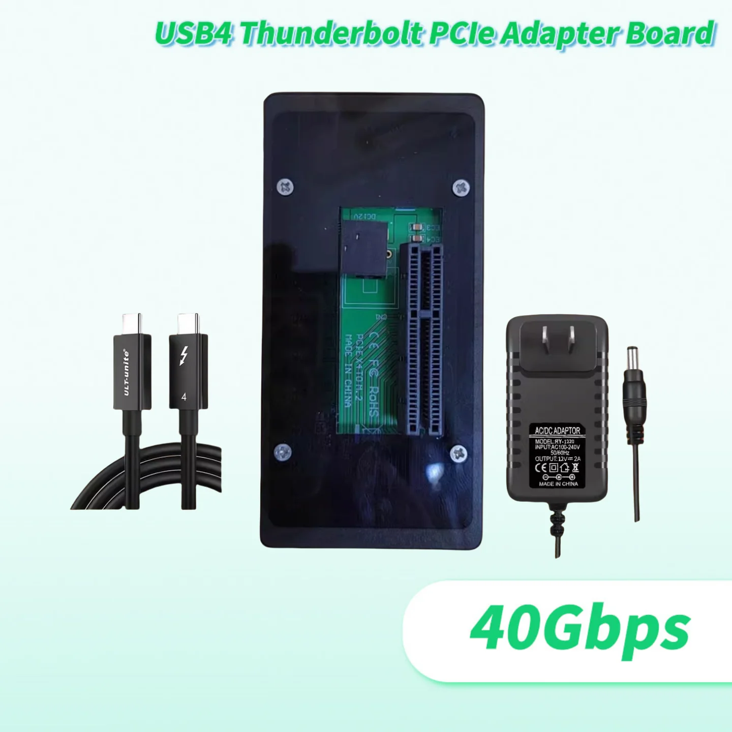 

2025 NEW USB4 Thunderbolt PCIe Adapter Board DC 55x21 Power Compatible with Thunderbolt 4/3 40Gbps Connect 10GbE Network Card