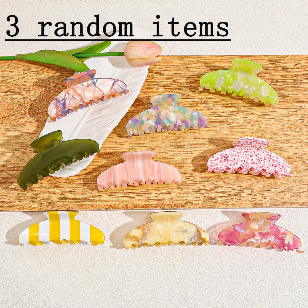 

3 random Elegant Ins Style Hair Claw Clip Fashionable Versatile Hair Accessory Cute Sweet Headwear for Decorating Hairdos