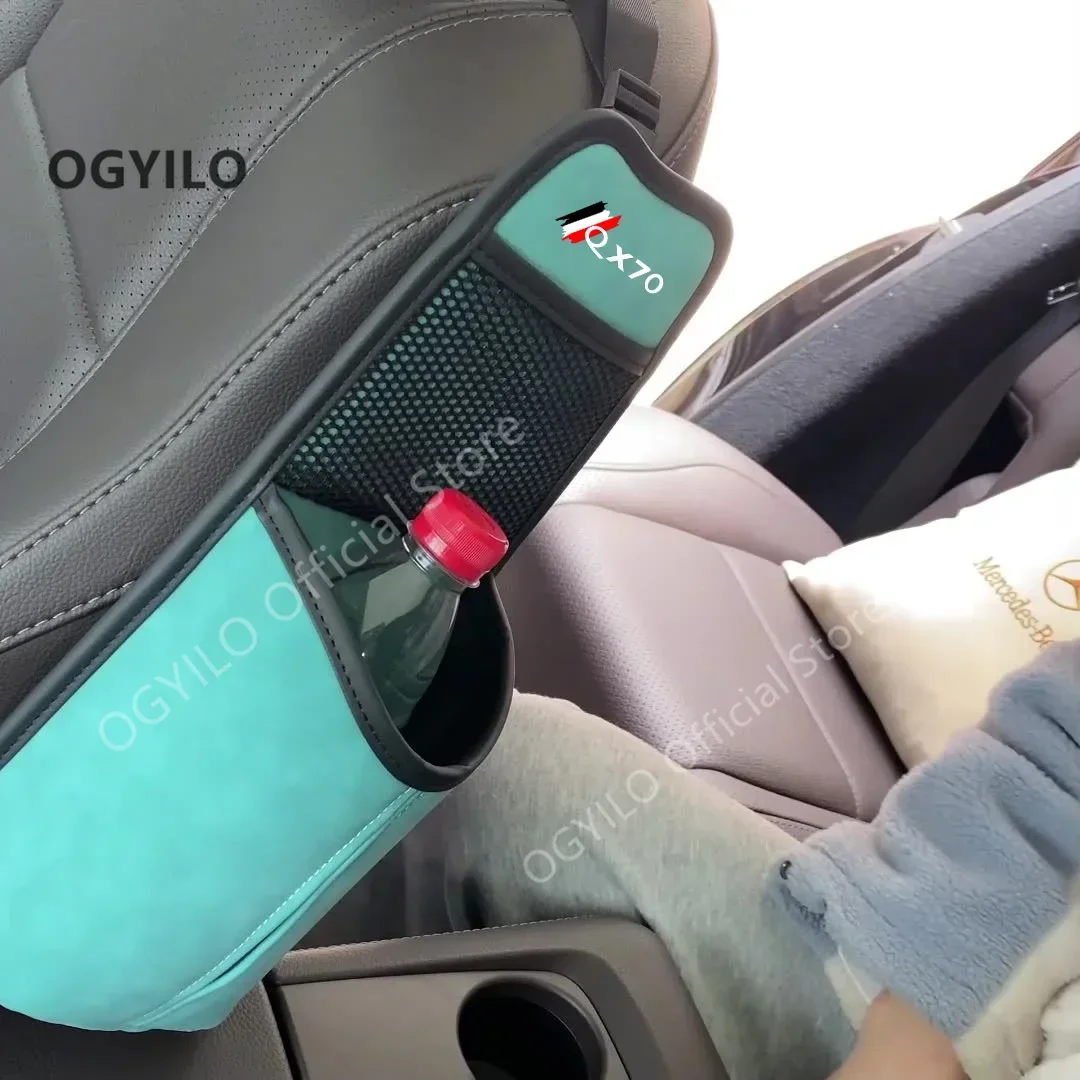 For Infiniti QX70 Car Seat Side Storage Bag Hanging Auto Seat Organizer Tissue Holder Multifunctional Mobile Phone Storage Bag