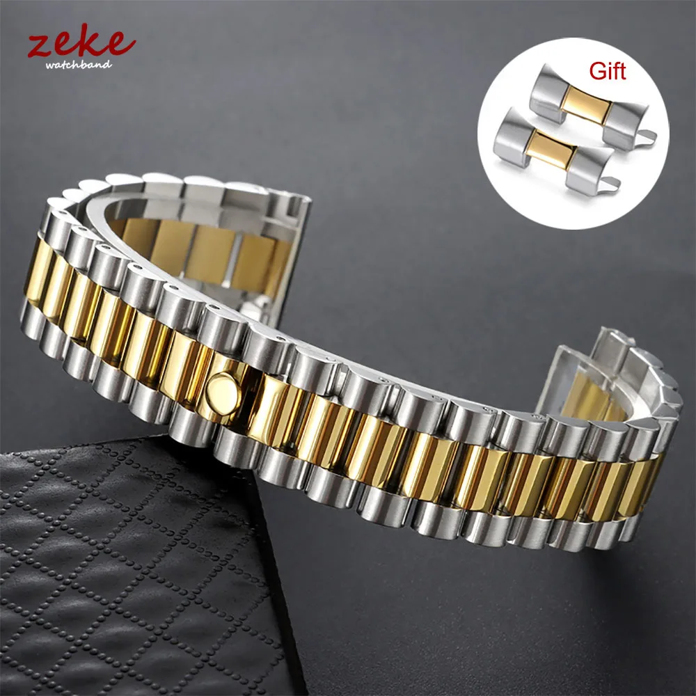 

Роскошный однотонный браслет для часов 20 мм, 21 мм, 22 мм, складная застежка из нержавеющей стали 304L, браслет для Rolex, мужские и женские аксессуары для часов