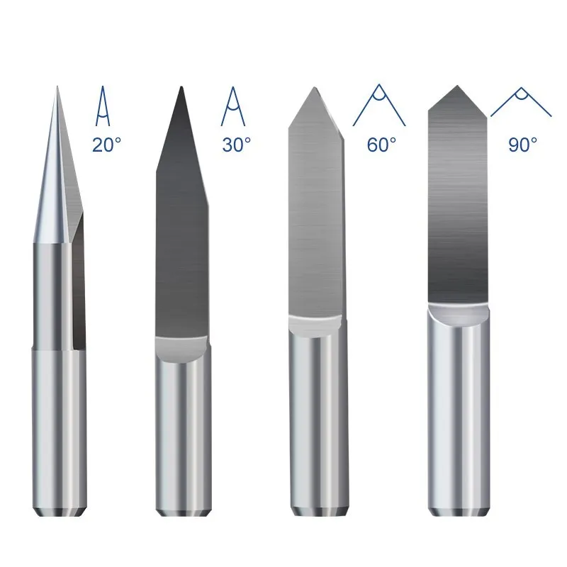 1pc 6mm haste v forma gravura bit ponta inferior plana 0.1-1.0mm pcb gravura bit 20-90 graus carboneto cnc roteador fresa