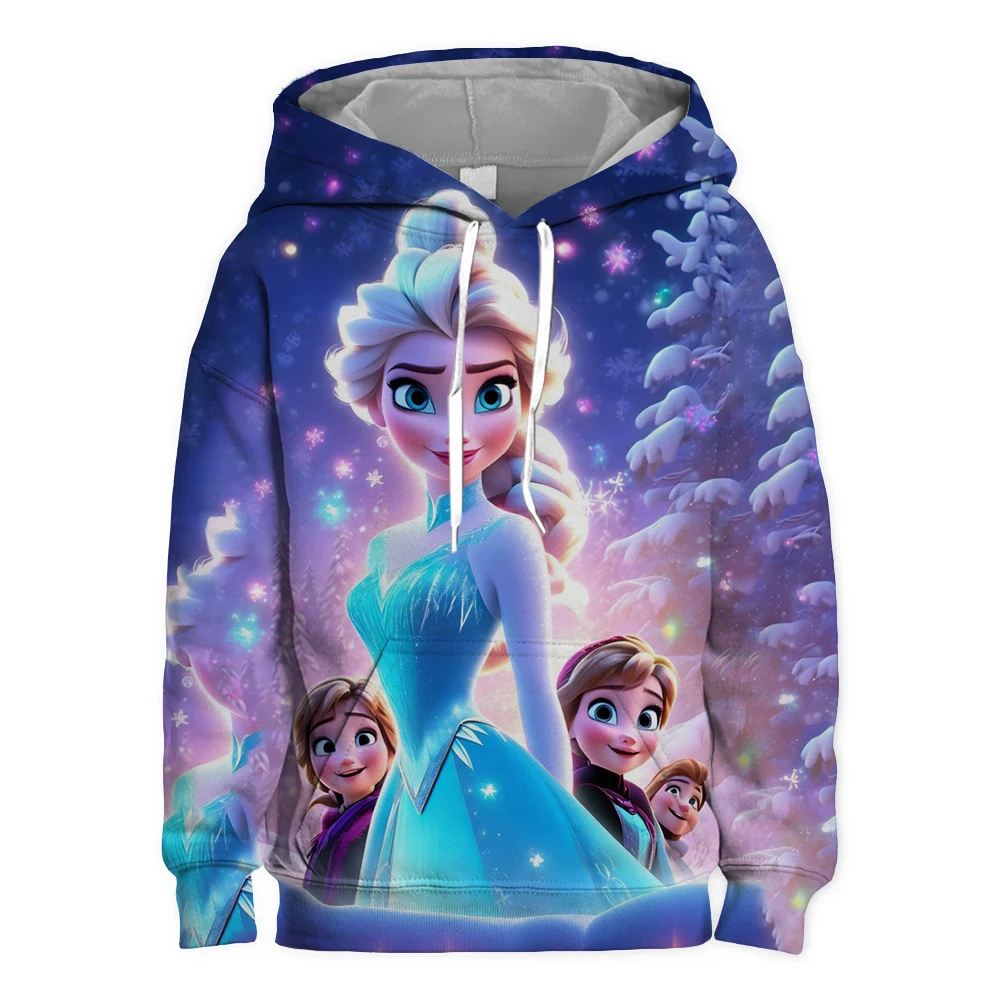 Frozen Girls Hoodie Elsa Pullover 3D Printed Disney Hoodie New Oversized Women Hoodie Fashion Autumn Women Clothing