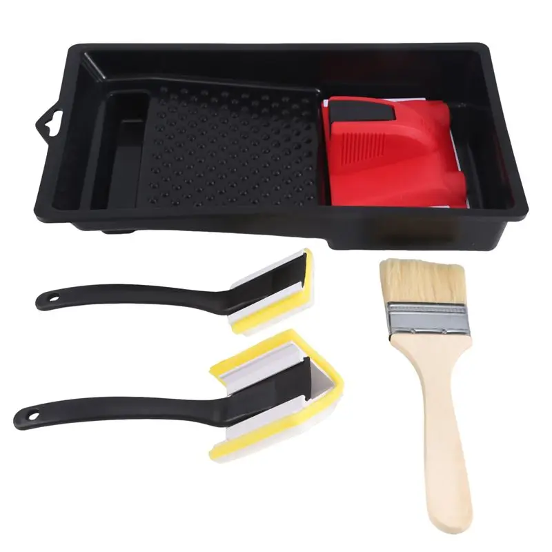 

A59Z-Paint Edger With Trim And Touch-Up Pad Paint Tray Painting Wall Edges Pad Paint Edger Tool For Walls