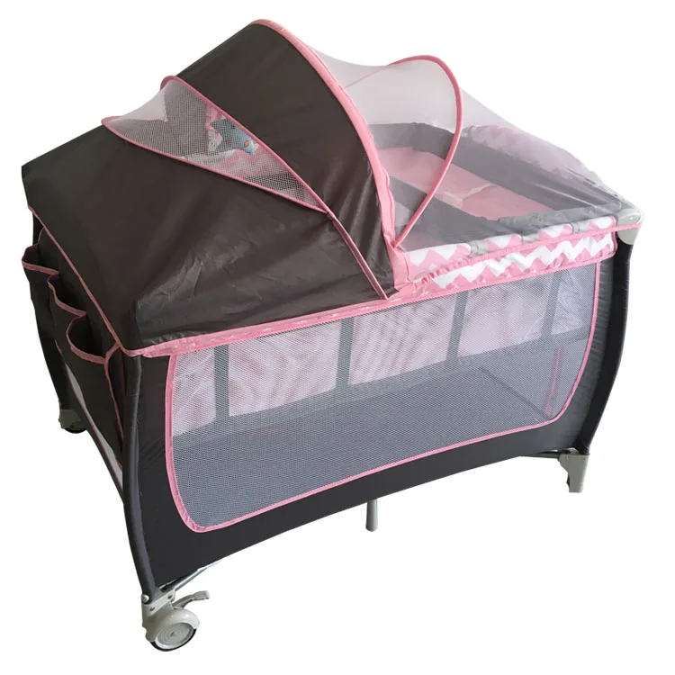 2022 comfortable baby bed beautiful crib light weight bassinet foldable kid`s cot, baby travel playpen