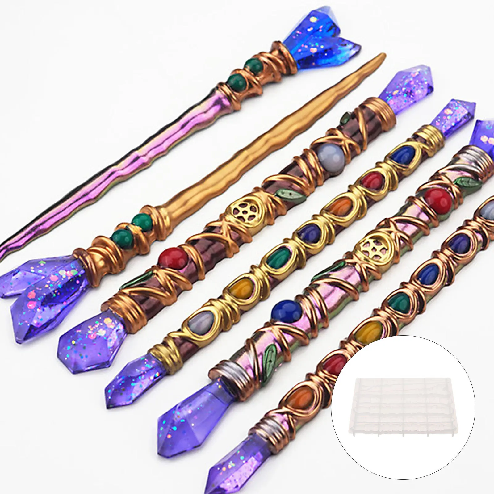 

Silicone Hair Stick Mold High Quality Flexible Transparent DIY Hairpin Mold for Handmade Epoxy Resin Hair Pin Making Casting