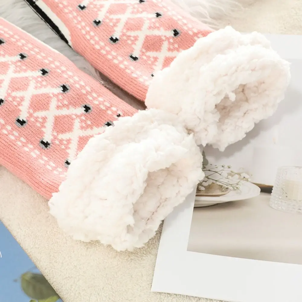 

Забавные утепленные носки-тапочки, противоскользящие плюшевые зимние носки для сна, тапочки, эластичные домашние носки, осень