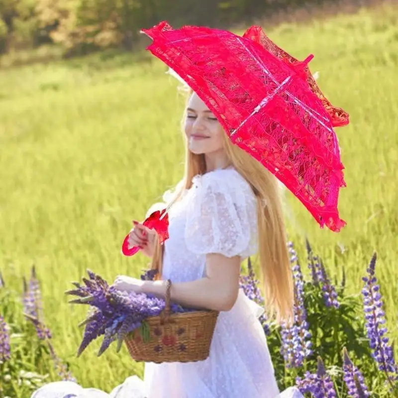 

31BB Delicate Lace Parasol For Wedding Decoration And Kids Gift Cosplay Accessories