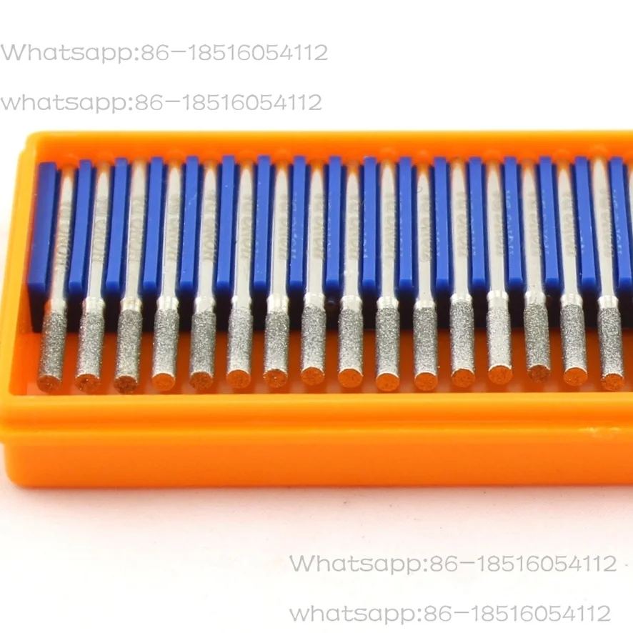30 Pcs Bur Diamond Grinding Head 1 1.5 2 2.5 3 3.5mm Cylindrical Engraving Bits Coated Carving Burrs Shank 1/8