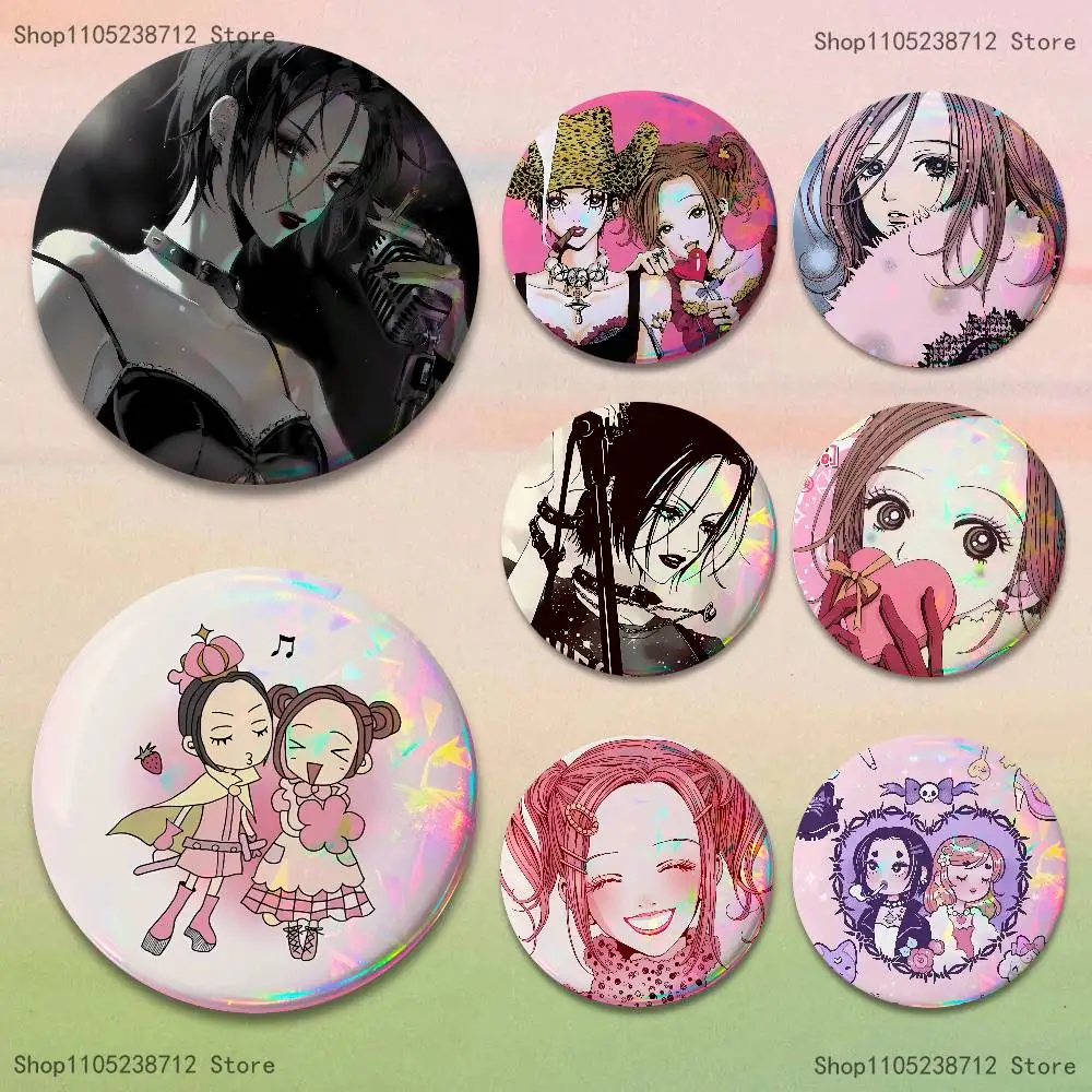 

Anime N-Nana Pins Backpack Clothes Jewelry Accessories Cartoon Round Brooch Button Badge Fans Collection Gifts