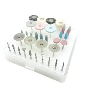 35 pçs/set laboratório dental polimento hp kit cerâmica porcelana moagem dentista ferramenta diamante burs escova material