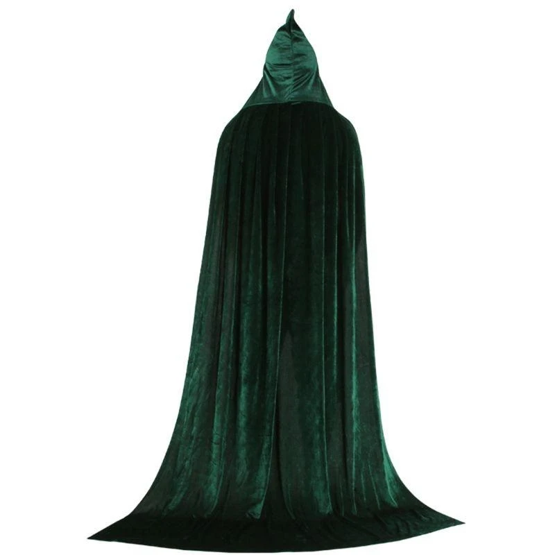 97QC القوطية المقنعين عباءة الكبار قزم الساحرة الطويل PURIM CARNIVAL HALOOWEEN CAPES ROBE