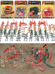 ViiKONDO Army Men Toy Military Action Figure WWII Battlefield Plastic Soldier 10 Poses Troops 26pcs with Flag Wargame Kid Gift