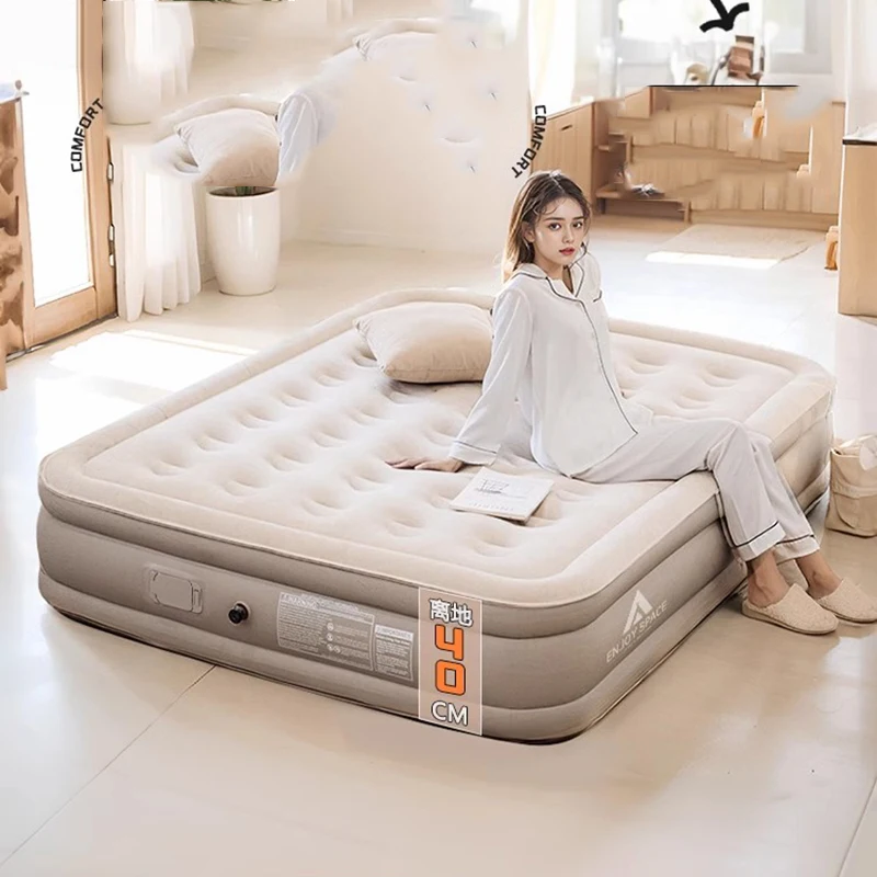 Cama doble plegable inflable de lujo para niñas, Tatami de diseño para exteriores, cama portátil para dormir, Camping, Beliche, muebles únicos