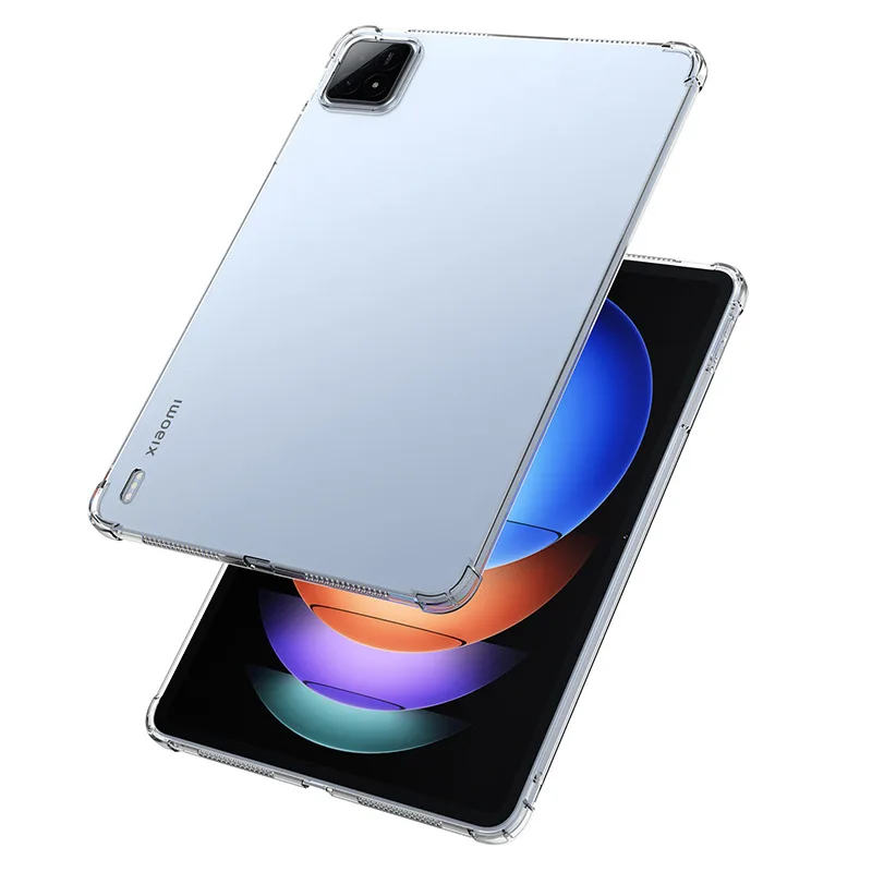 เคสแท็บเล็ตซิลิโคนใสสำหรับ Xiaomi Pad 6S Pro ถุงลมนิรภัย2024 12.4นิ้วเคส TPU แบบนิ่มฝาครอบใสสำหรับ mipad 6S Pro 12.4