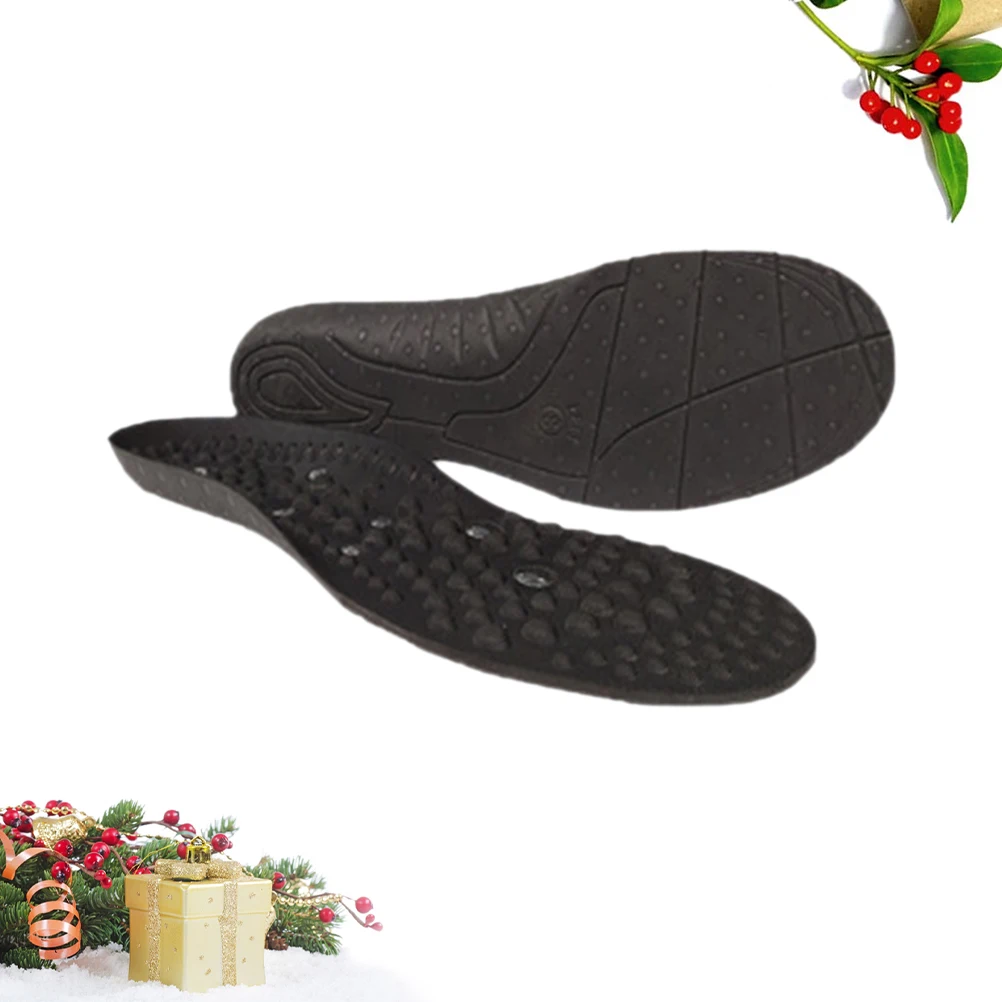 

1Pair Magnetic Insoles Arch Support Black Size M 42-44 Flexible Massage Sports Insoles Stimulating Blood Circulation