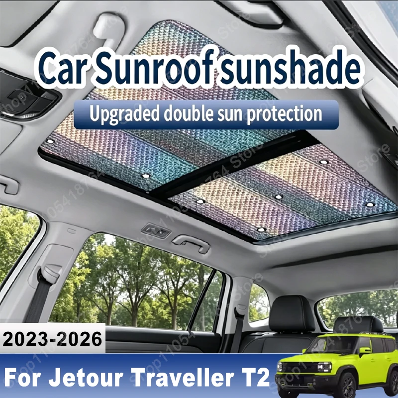 For Jetour Traveller T2 2023~2026 2024 Car Sun Shades Cover Auto Sunroof Sunshade Protector Anti-UV Heat Isolate Accessories