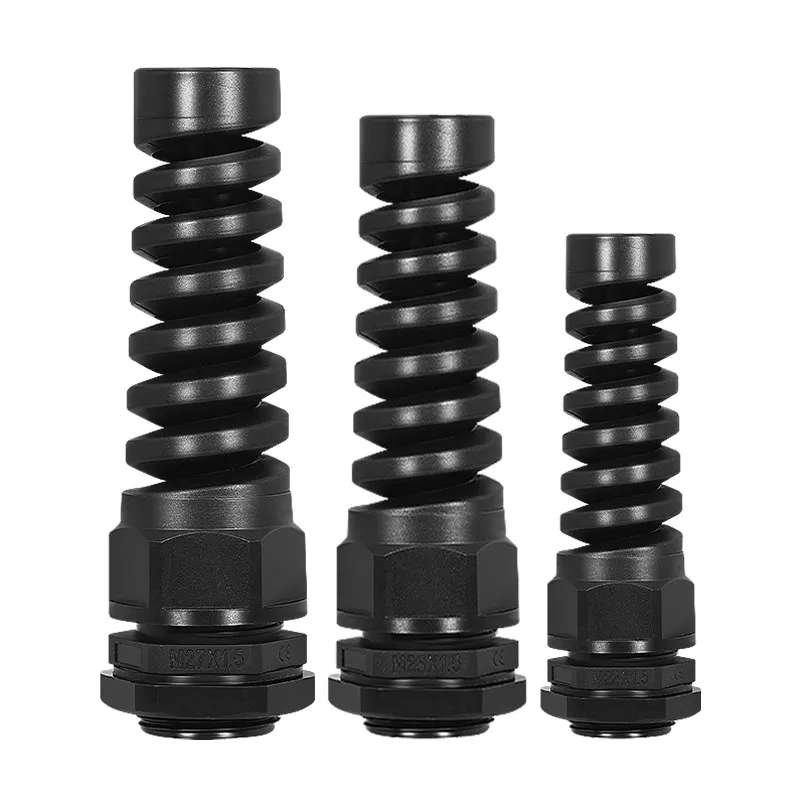 10 Pcs PG/M Torsion-resistant Spring Connector Connection External Thread Cable  Anti-bending Waterproof Wire Sheath