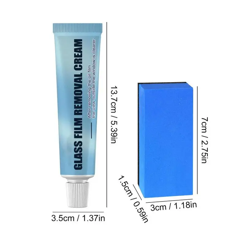 Car Glass Oil Film Cleaner With Sponge Water Mark Cleaning Agent Oil Film Removal Cream For Car Window Clear Vision Dropship