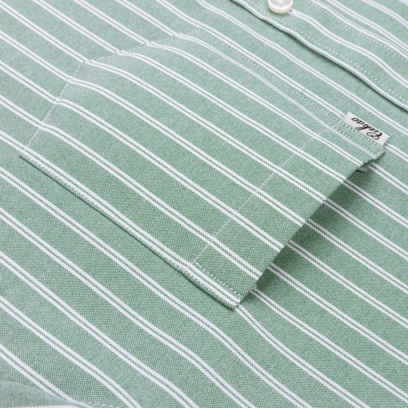 Oxford 100 Cotton Long Sleeve Shirt for Men Work Solid Color Classic Stripes Shirt Business Man Shirts Long Sleeve Cotton Casual