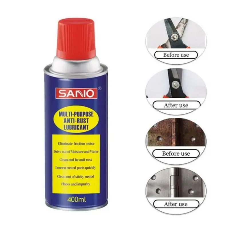 400ml Rust Inhibitor Rust Remover Derusting Spray Car Maintenance Cleaning Metal Chrome Paint Clean Anti-rust Lubricant