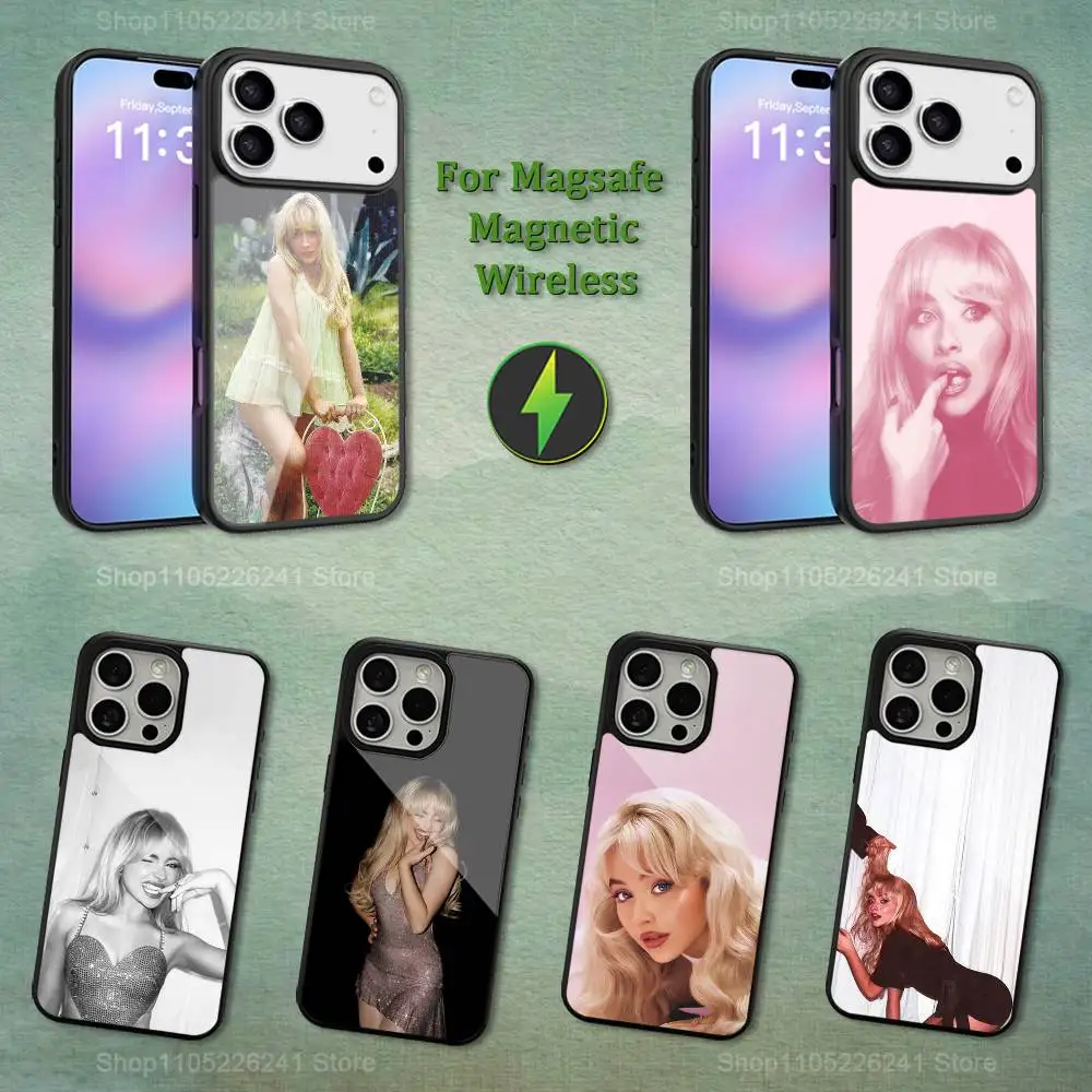 

Singer S-SabRina C-CarPenter For iPhone 12,14,11,15,13,16,17,For Magsafe,Plus,Mini, Pro,Max,Magnetic Wireless Charging Case