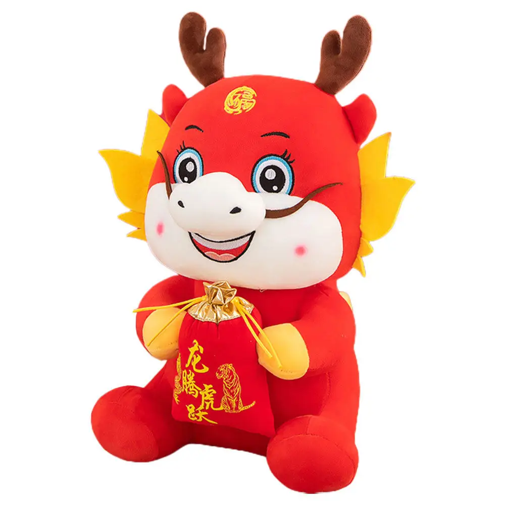 

Adorable Stuffed Dragon Mascot Made of Comfortable PP Cotton Bright Color Exquisite Craftsmanship Lucky Symbol for Chinese New