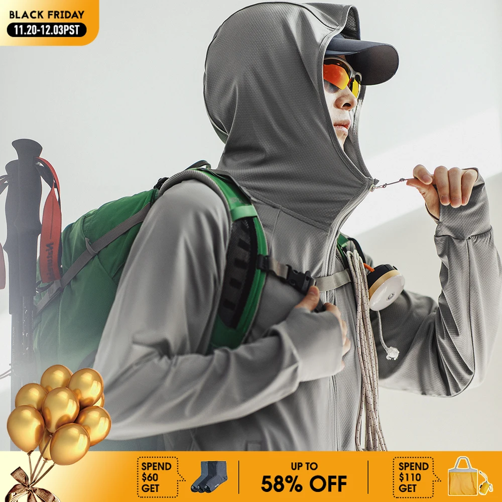 

Maden UPF50+ Lightweight Breathable Sun Protection Clothing Sports Outdoor Anti-UV Fishing Sun Protection Clothes for Men