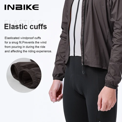 Imagen 2 del producto INBIKE cortavientos para hombre y mujer, Jersey de ciclismo de manga larga, ropa a prueba de viento, bicicleta de carretera reflectante ligera