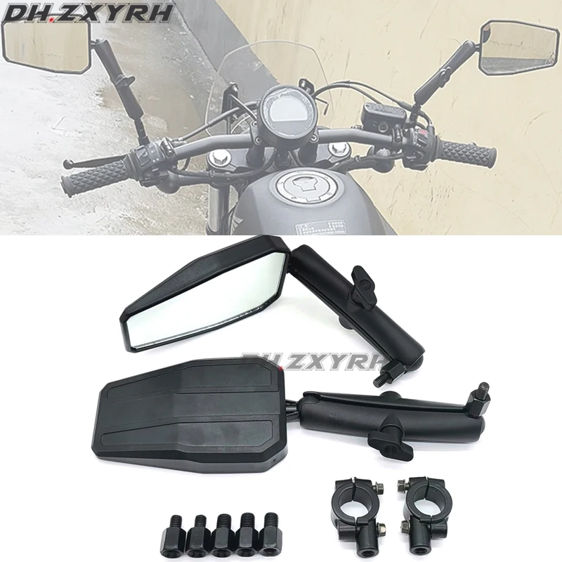 

Мотоциклетное зеркало заднего вида 22 мм 7/8 дюйма, боковые зеркала, зеркала заднего вида для 390 ADV HONDA KAWASAKI BMW DL650 R1200GS, уличный велосипед