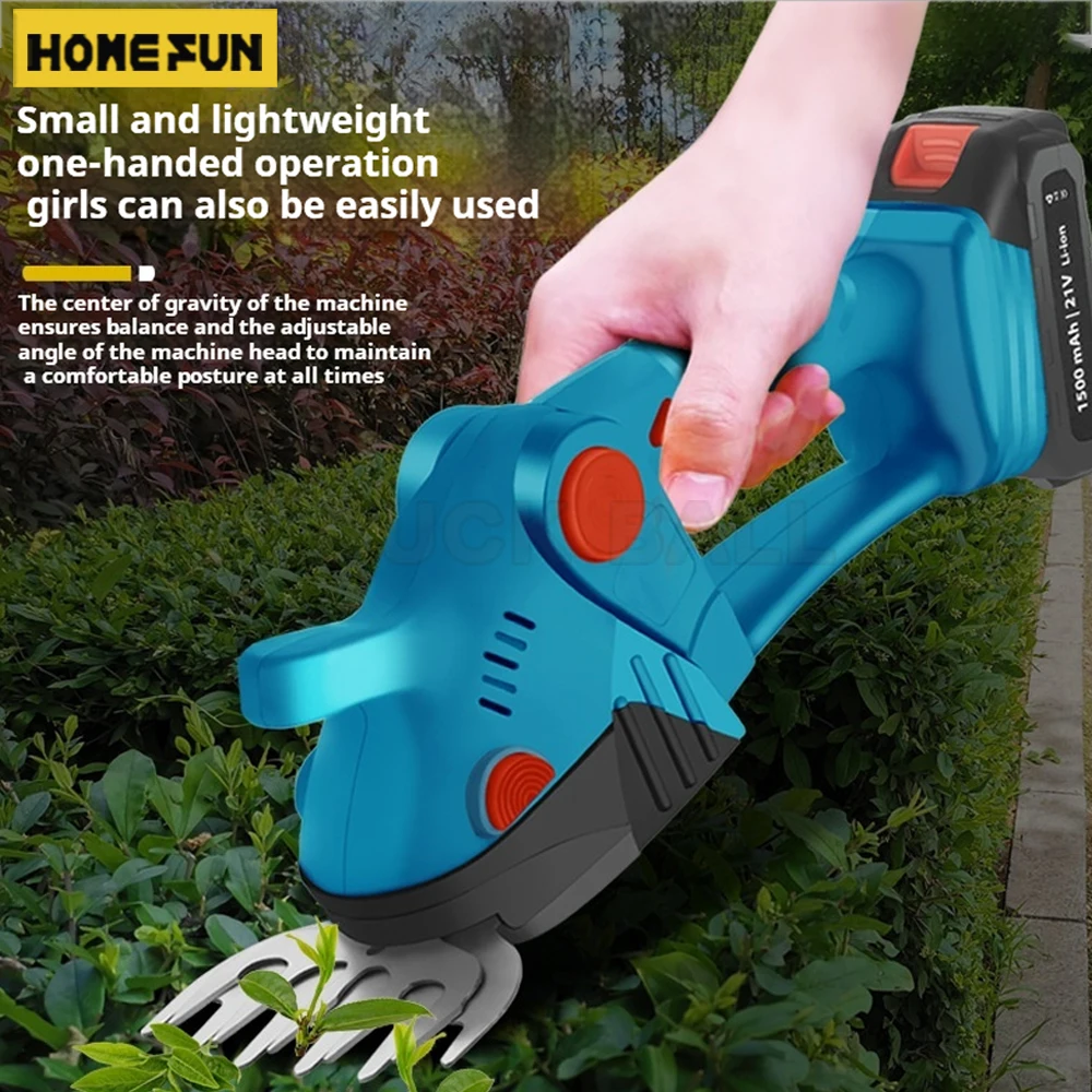 

2 In 1 Cordless Electric Hedge Trimmer Charging Handheld Household Shrub Weeding Trimmer Lawn Mower Pruning Mower Garden Tools