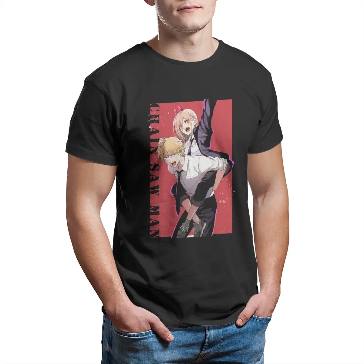 

Chainsaw man Power red Japan demon devil anime horror 100% Cotton printed Tee Shirt T Shirt Plus Size Clothes