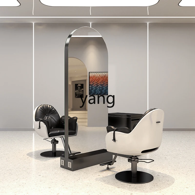 

Yjq Barber Shop Mirror for Hair Salon Single and Double-Sided Floor Wall-Mounted Hair Cutting Salon Dressing Table