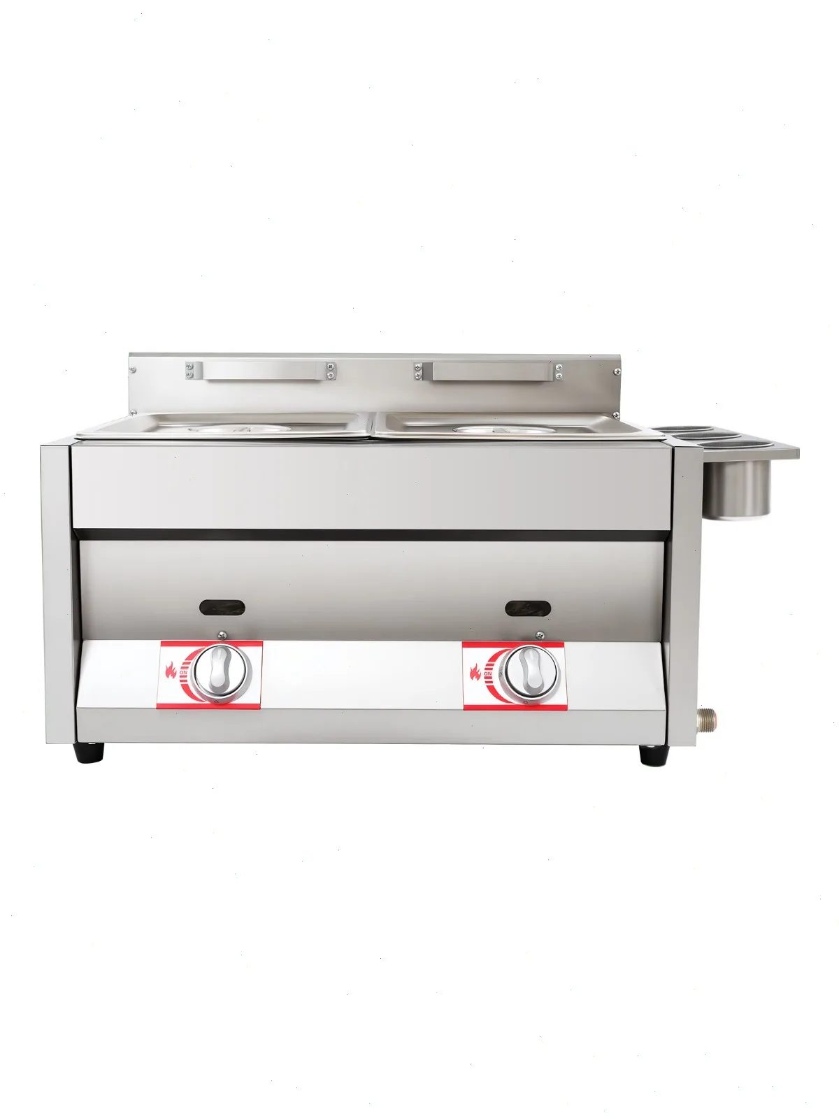 Gewerbliche Doppel-Tank-Propangas-Fritteuse 18000 BTU 5,3QT x2 Tischfritteuse mit Gewürzregal für Restaurant, Außenbereich und Zuhause