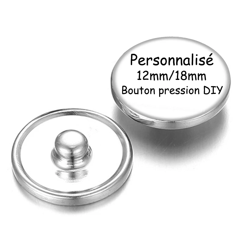 Botones a presión personalizados para manualidades, joyería colgante de 12mm, 18mm, 20mm, color plateado y dorado, venta al por mayor