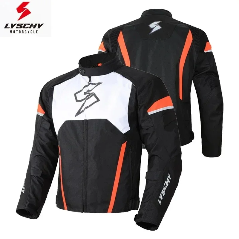 LYSCHY Men Motorcycle Jacket Pants Set Autumn Winter Warm Waterproof Windproof CE Anti‑Fall Protective Riding Outfit Unisex