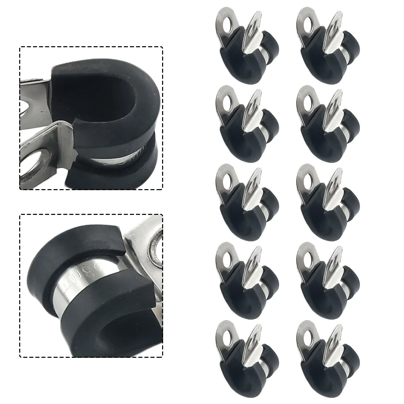 Fixed Rubber Lined Pipe Clamp Stainless Steel Temperature -40 °Cto+120°C 350 % Elongation Break 6mm/8mm/10mm 7 N/mm²