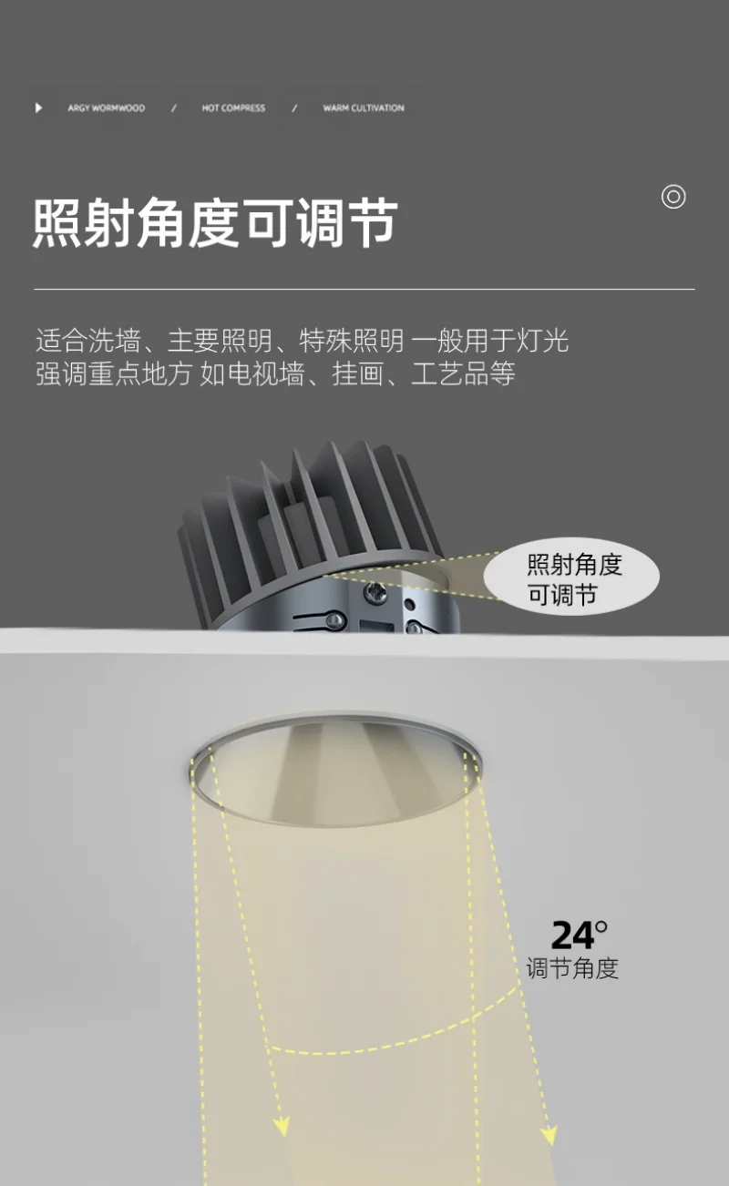 Downlight Ceiling Lamp Modern Design Embedded Lamps Borderless Spotlight Living Room Bedroom Home LightinAC110/220V Opening 75mm