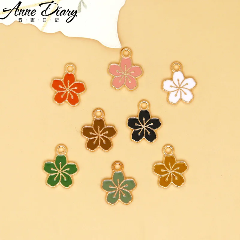 20 pcs/lot Fashion Little Flower Pendant Making Accessories Charms for Women, Earrings/Necklace Handmade DIY Jewelry Wholesale