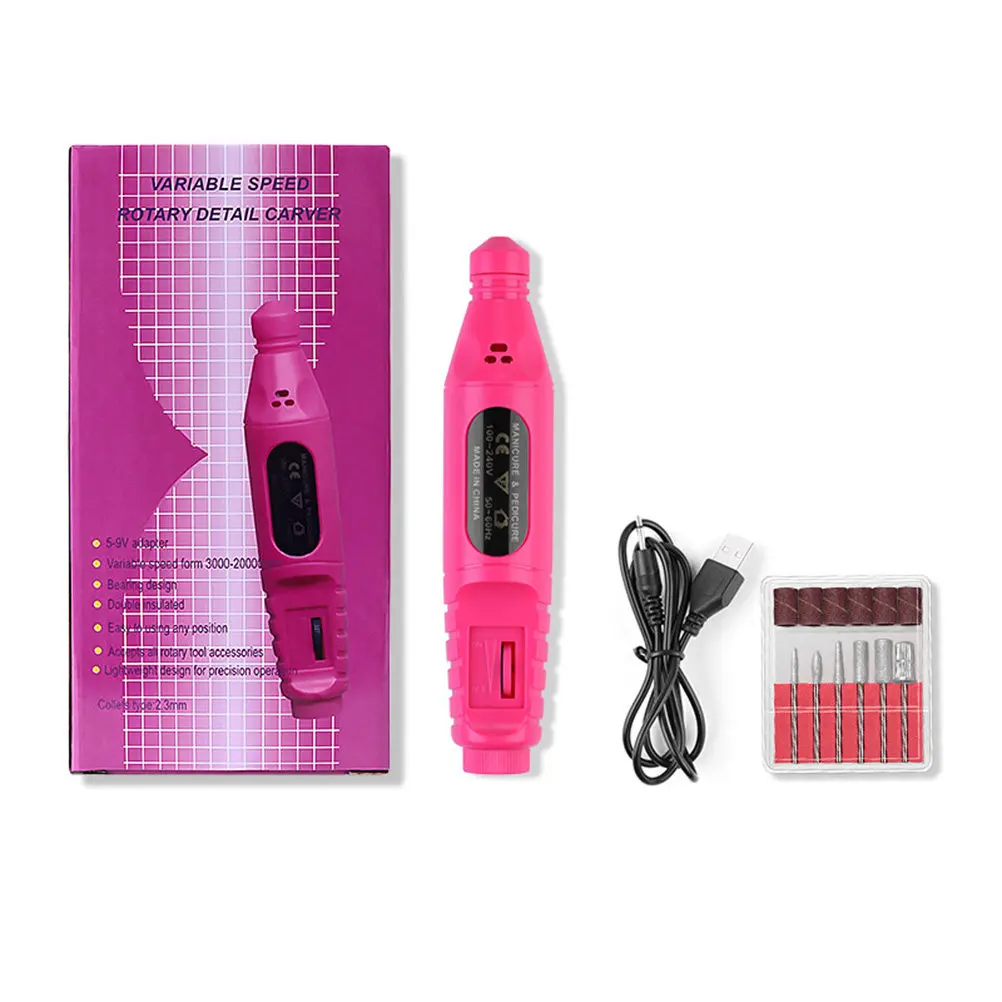 

Compact Nail Sander Rosy USB Powered Manicure Polisher for Home Professional Use Multifunctional Nail Art Tool Low Noise High