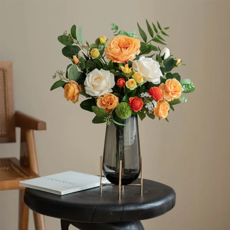 Fake Flower Decoration Dried Flower Bouquet Decoration Simulation Flower Light Luxury High-end Living Room Entrance Floral