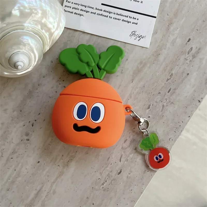 Cartoon Carrot Case for  Freebuds6i SE3/4/5i/Pro4,Bluetooth Earbuds Charging Box Protective Earphone Case Cover