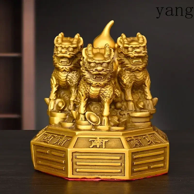 CX lucky feng shui copper unicorn jewelry gossip shape money ingot gourd home decoration