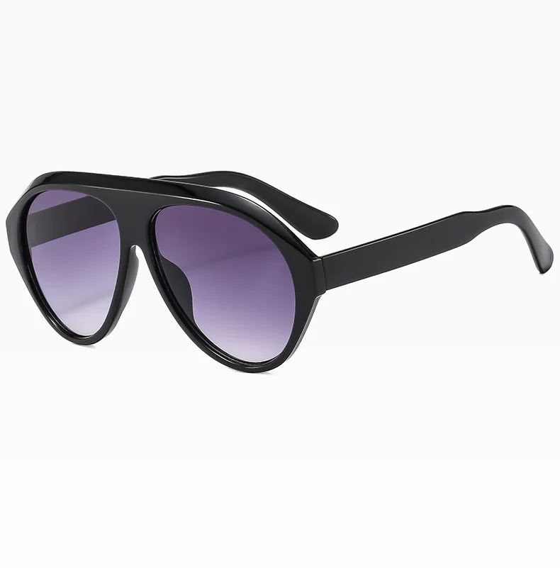 Piloten-Sonnenbrille mit großem Rahmen, Unisex, Übergröße, modische braune Sonnenbrille, Markendesign, Winterbrille – Detail 16