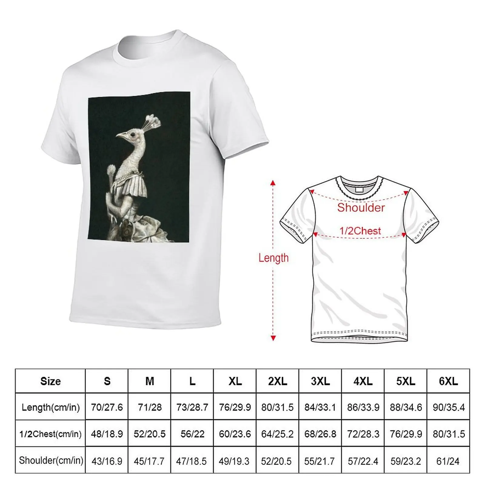 Victorian Peacock Lady T-Shirt topping Clothing black t shirts for men