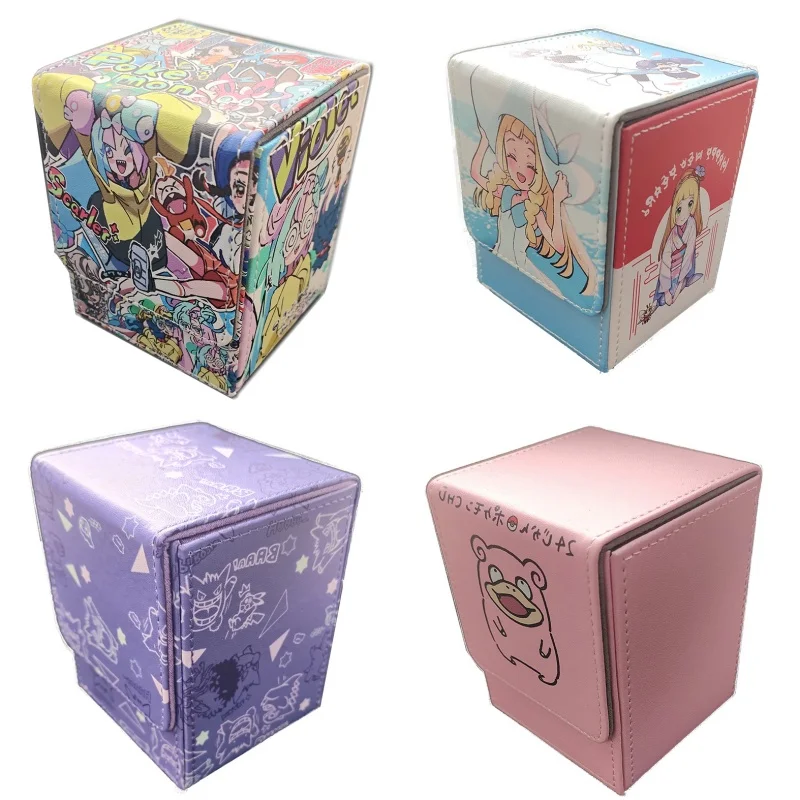 Boîte de rangement de protection de cartes d'attraction magnétique, Pokemon, PTCG, Gholdengo, Iono, CAN Lie, Gengar, Esped Poke, Anime Game, 100 + PU