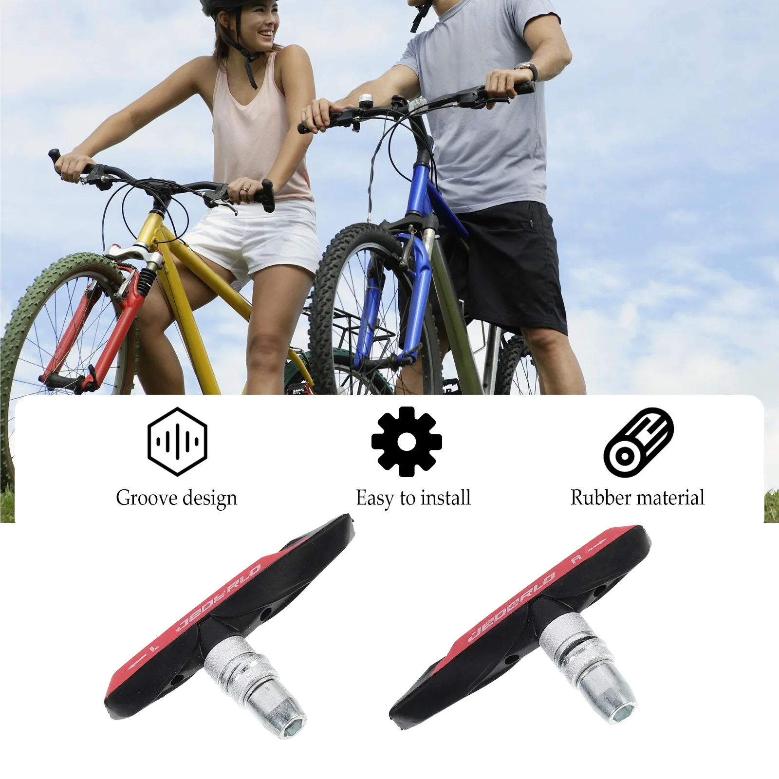 

Premium Rubber Bike Brake Pads Oil Resistant Heat Resistant Strong Adhesion No Powder No Color Rim Protection for Bicycles