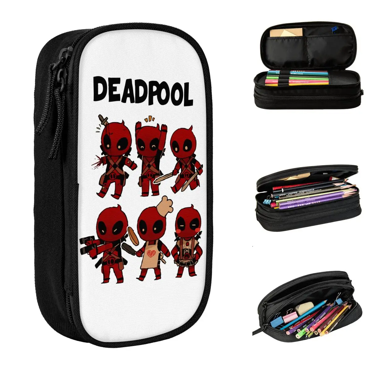 

Классические Deadpools, милые пеналы, пенал, ручка для студентов, большая сумка для хранения, школьные принадлежности, аксессуары на молнии